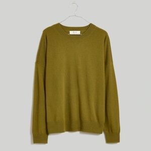 NWT Madewell (Re)sponsible Cashmere Oversized Crewneck Sweater Green